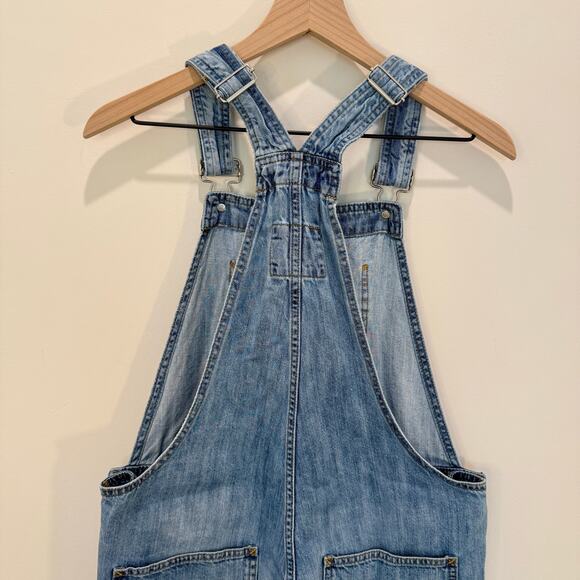 GAP Distressed Patchwork Denim Overalls Women’s Small Gap For Good - Picture 12 of 13